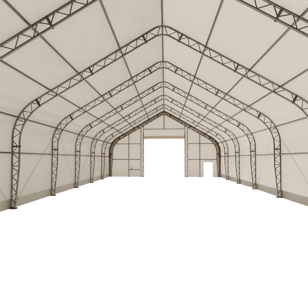 EMC Double Trussed Storage Shelter - 40' Wide x 80' Length x 24' Height
