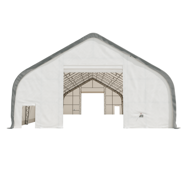 EMC Double Trussed Storage Shelter - 40' Wide x 80' Length x 24' Height