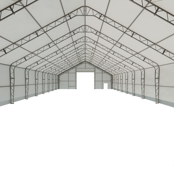 EMC Double Trussed Storage Shelter - 50' Wide x 100' Long x 26' Height
