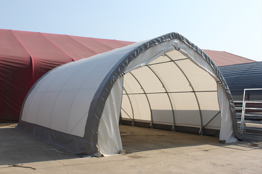 EMC 20x30x12 Heavy Duty Fabric Peak Storage Building - 13 Oz PVC Fabric Cover