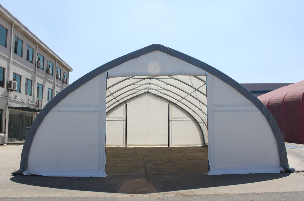 EMC 30x85x15 Heavy Duty Fabric Storage Building - 13 Oz PVC Cover Fabric