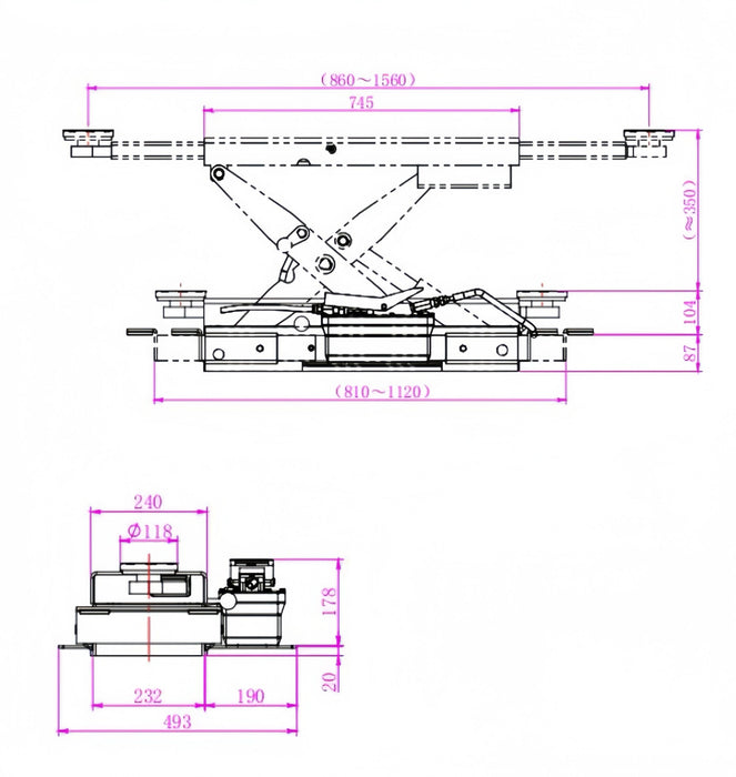 Pneumatic Jack Kit for 4QJY4.0-C Car Lifting