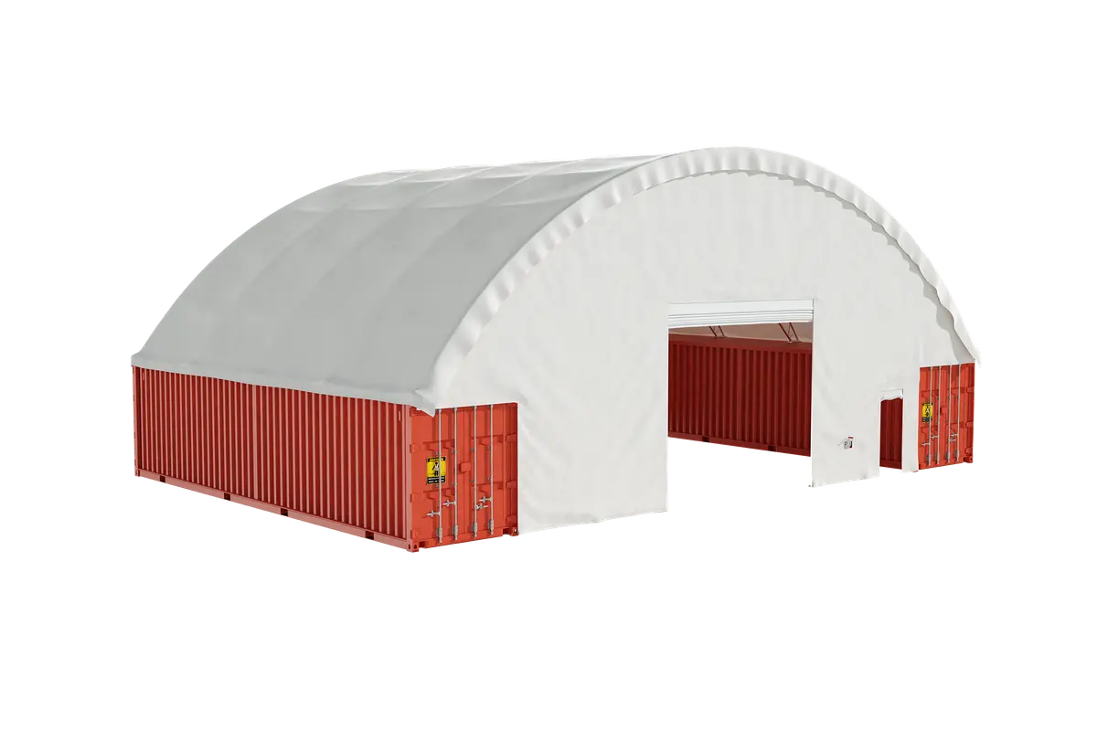 EMC Container Shelter 60'x40'x20' (610g PVC) Double Trussed – EMC ...