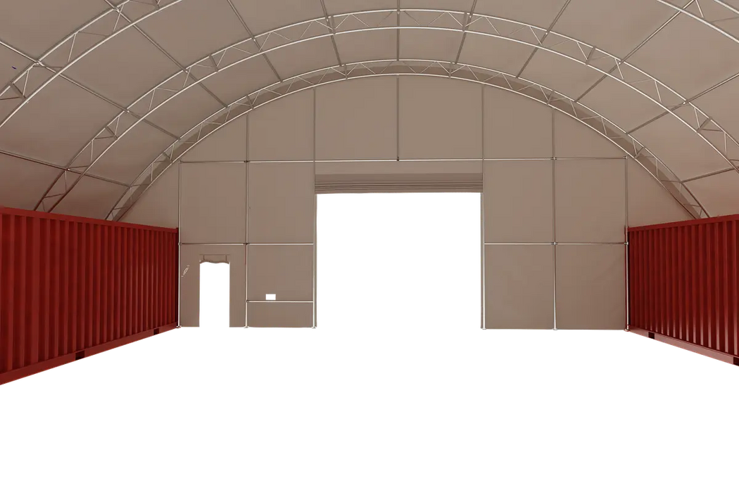 EMC Container Shelter 60'x40'x20' (610g PVC) Double Trussed