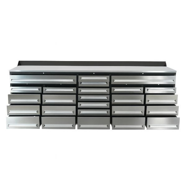 EMC 10ft Stainless Steel Workbench Cabinet Combo 25 Drawers_D3S