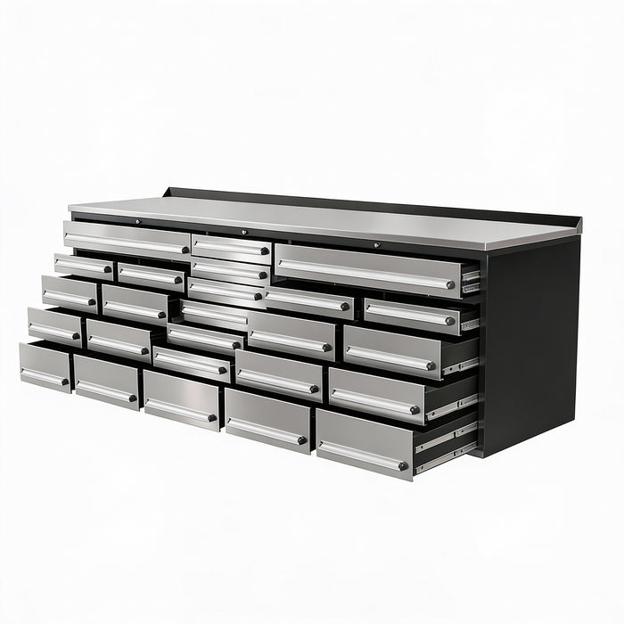 EMC 10ft Stainless Steel Workbench Cabinet Combo 25 Drawers_D3S