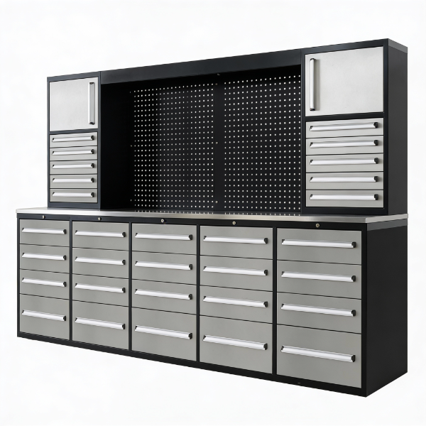 EMC 10ft Stainless Steel Workbench Cabinet Combo 30 Drawers 2 Cabinets