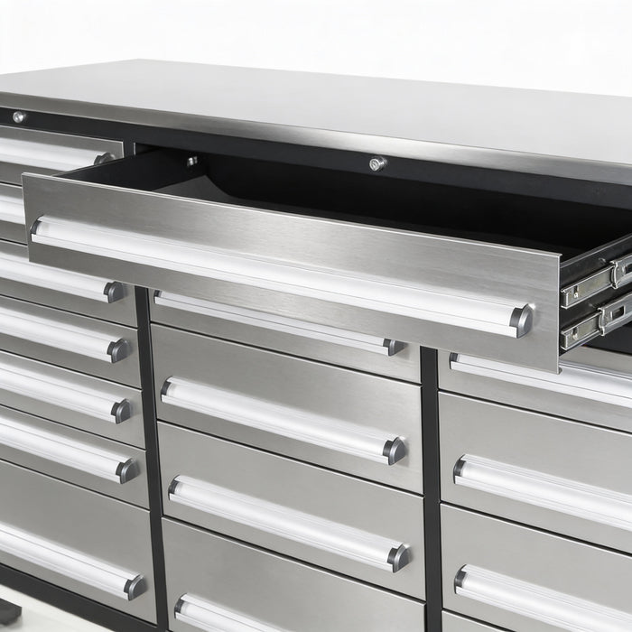 EMC 10ft Stainless Steel Workbench Cabinet Combo 35 Drawers 3