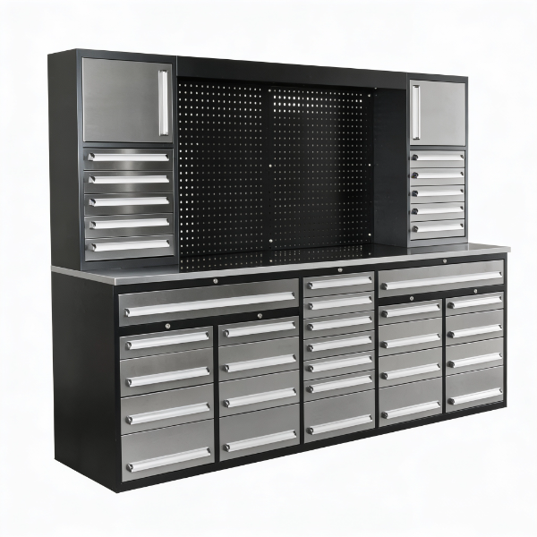 EMC 10ft Stainless Steel Workbench Cabinet Combo 35 Drawers 3