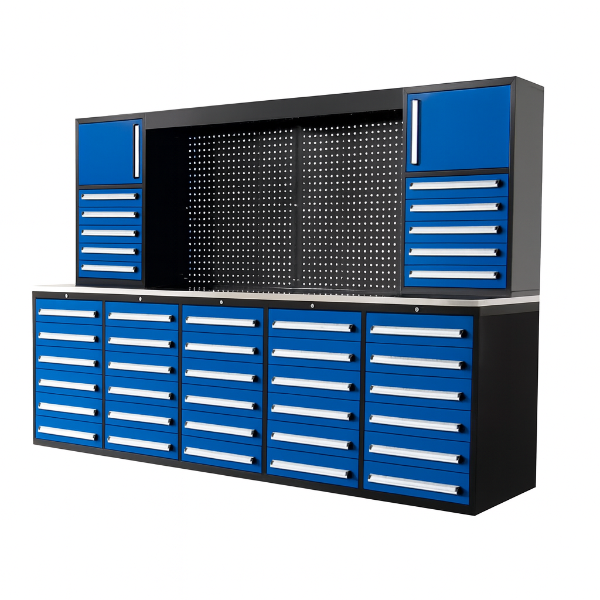 Workbench 40 EMC 10ft Workbench Cabinet Combo 40 Drawers 2 Cabinets — EMC Industrial