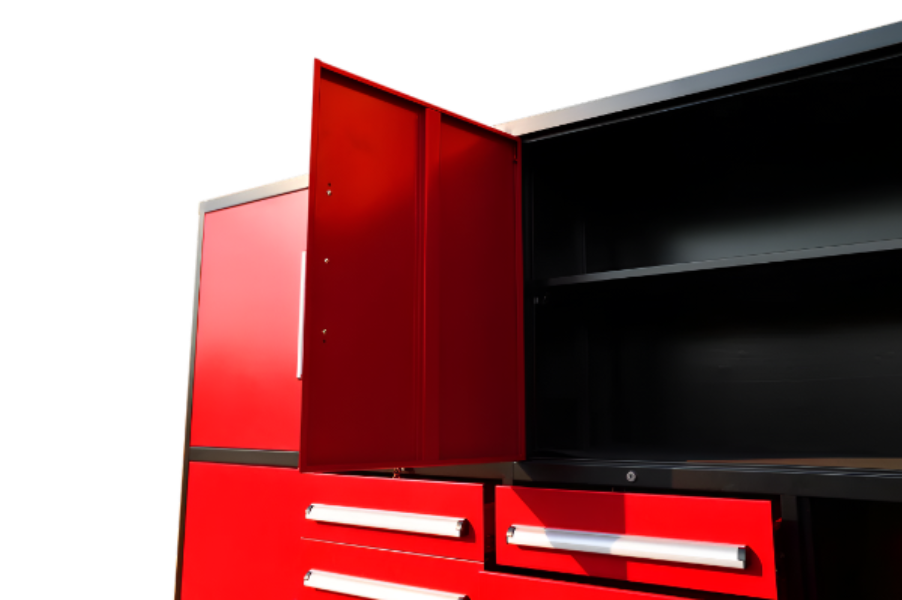 EMC 7ft Red Workbench Cabinet Combo 16 Drawers 6 Cabinets