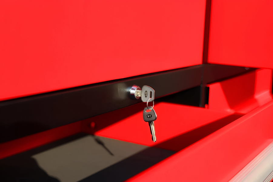 EMC 7ft Red Workbench Cabinet Combo 16 Drawers 6 Cabinets