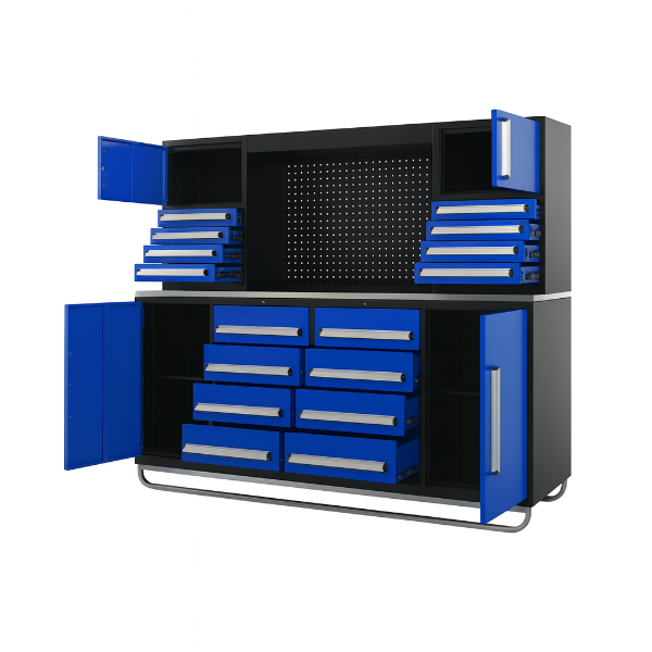 EMC 7ft Workbench Cabinet Combo 18 Drawers 4 cabinets